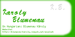karoly blumenau business card